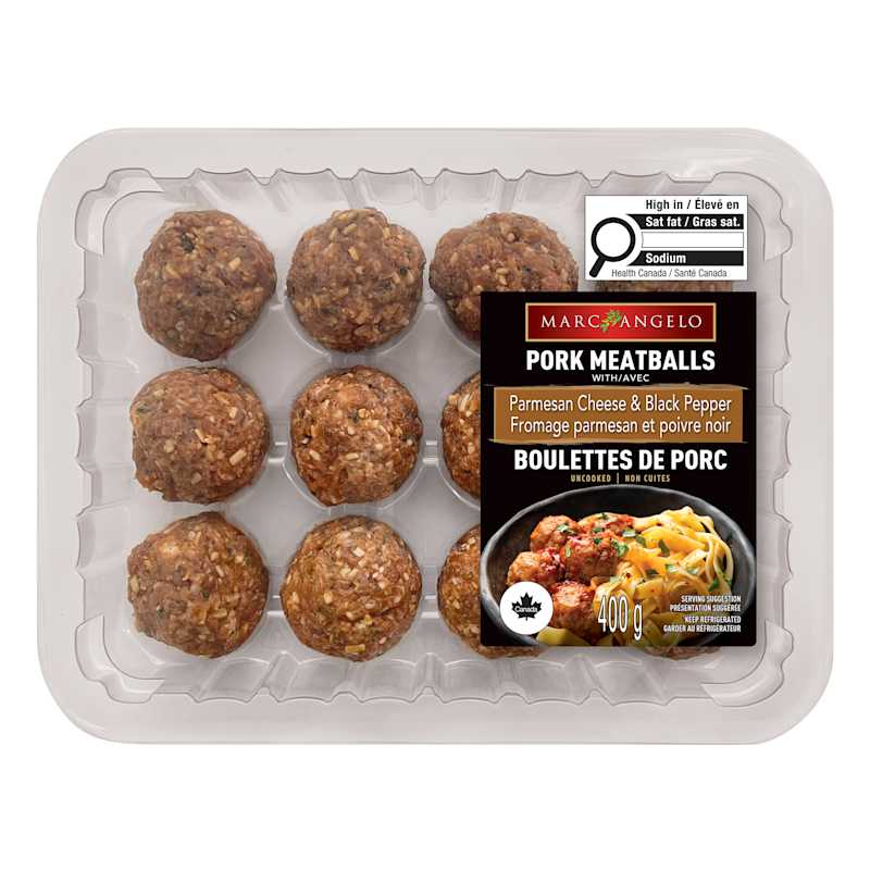 CON1753p 11871 CDN MA Pork Meatballs with Parmesane Cheese & Black Pepper 400g V4 F Front 1 3D