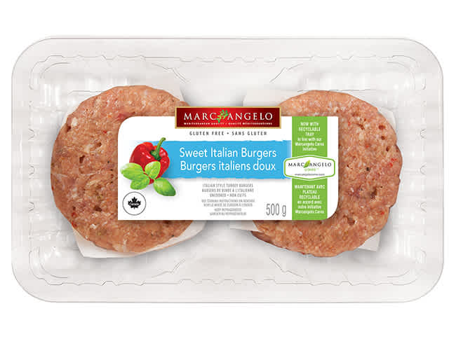 Packaging for Italian turkey burgers