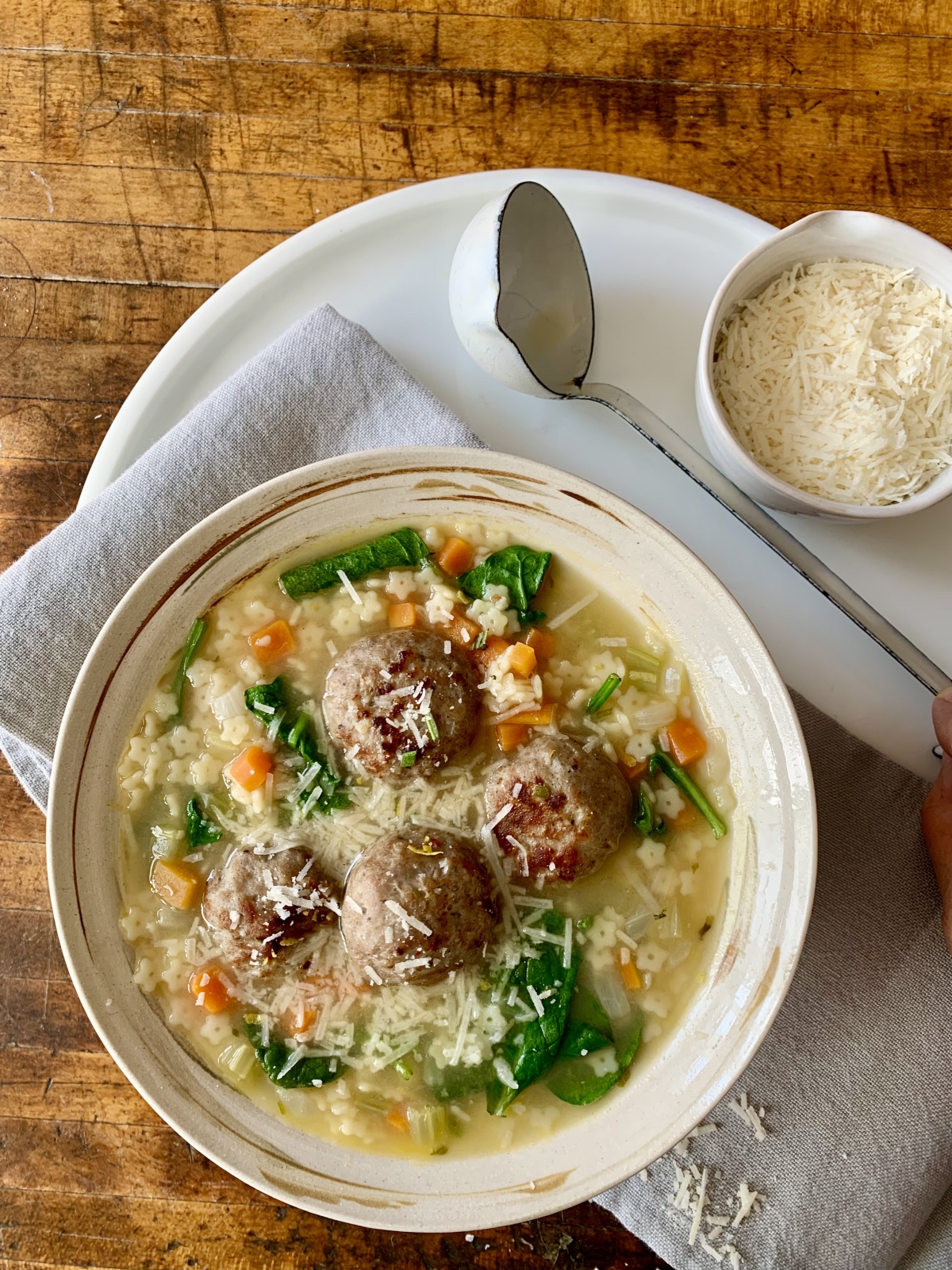 Italian Wedding Soup with Meatballs, Spinach and Romano | Marcangelo Foods