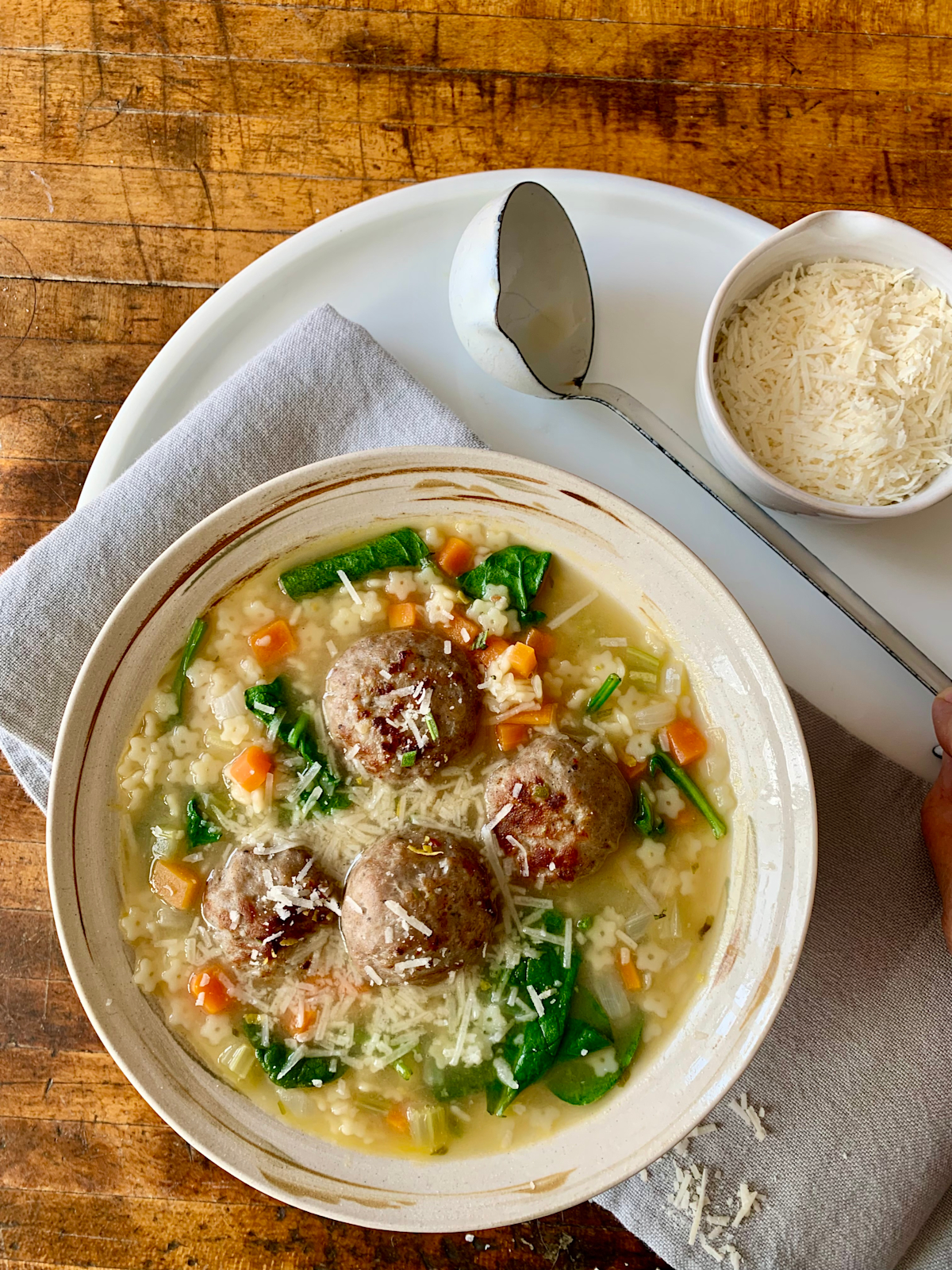 Italian Wedding Soup with Meatballs, Spinach and Romano | Marcangelo Foods