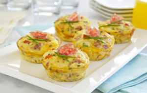 egg muffins with Genoa salami and fontina