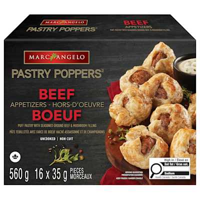 CON1753p 12030 CDN MA Beef & Mushroom Pastry Appetizer V8 F1 Front 3D