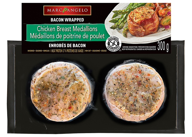 bacon wrapped chicken medallions 2-pack pkg