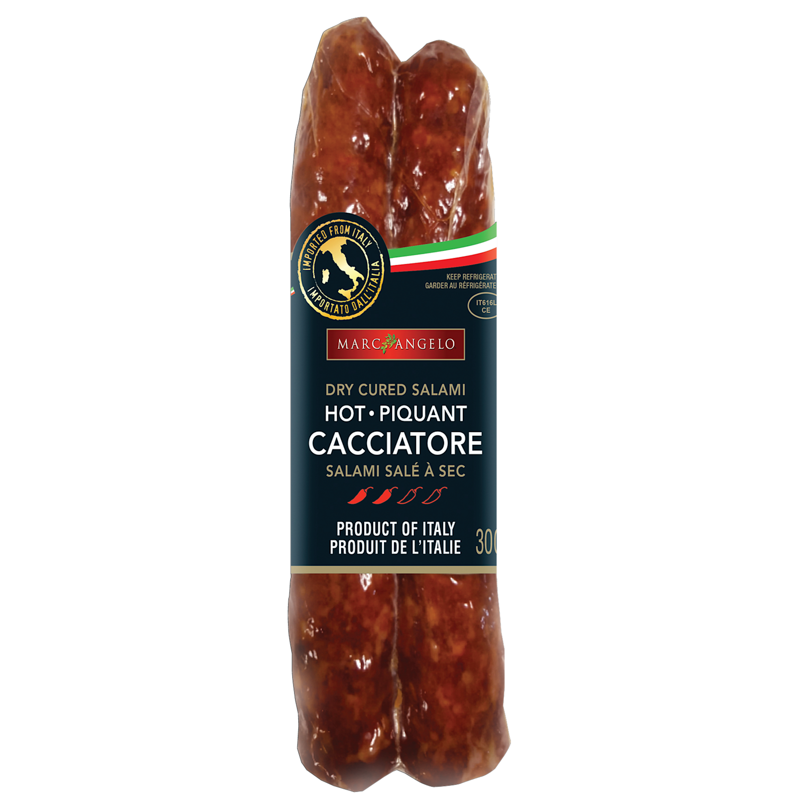 Salami salé à sec Cacciatore (Piquant) Marcangelo Foods