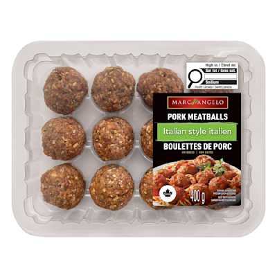 CON1867p 12001 CDN MA Italian Pork Meatballs 400g F Front 3D
