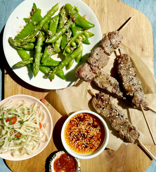 Korean Style BBQ Beef Skewers recipe