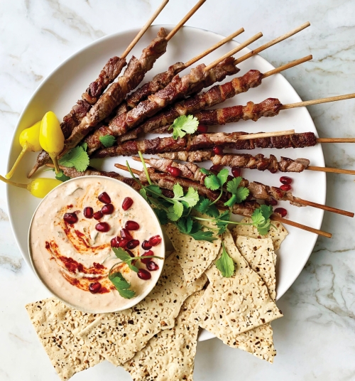 Lamb spiedini with yogourt dip recipe