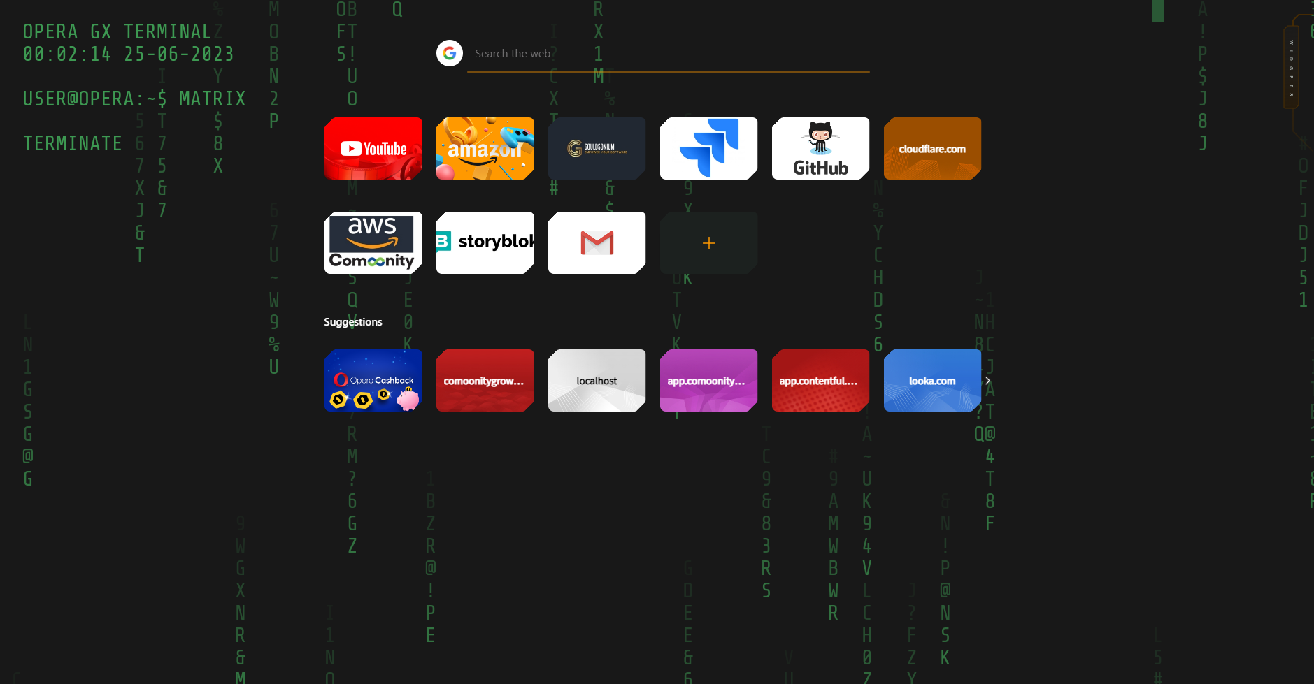 Opera GX Speed Dial