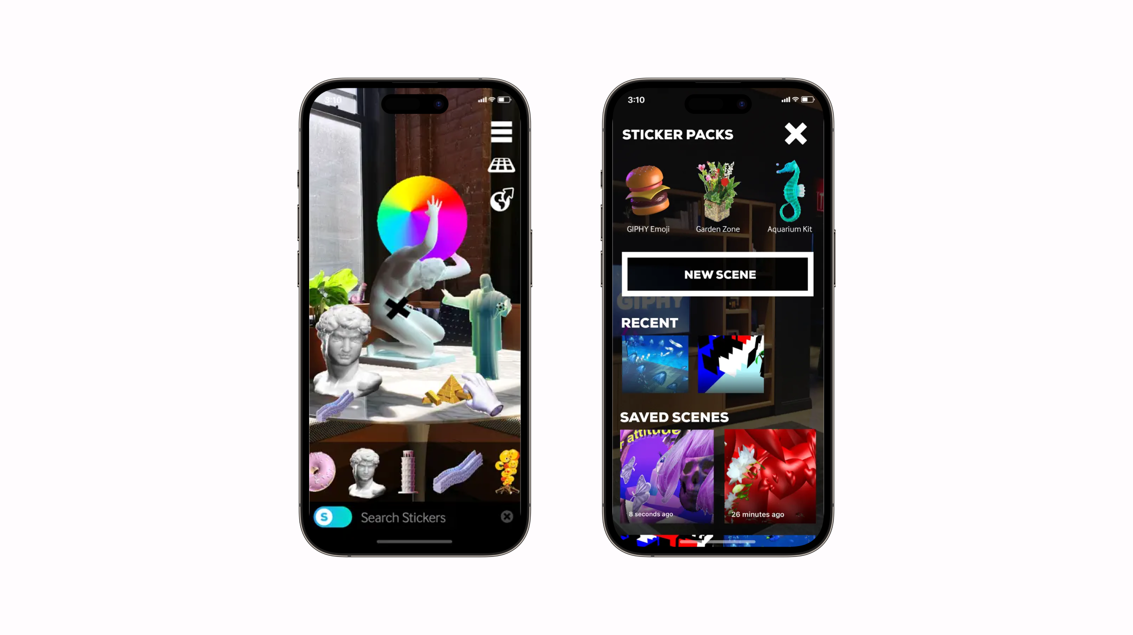 The Augmented Reality app adding the GIFs