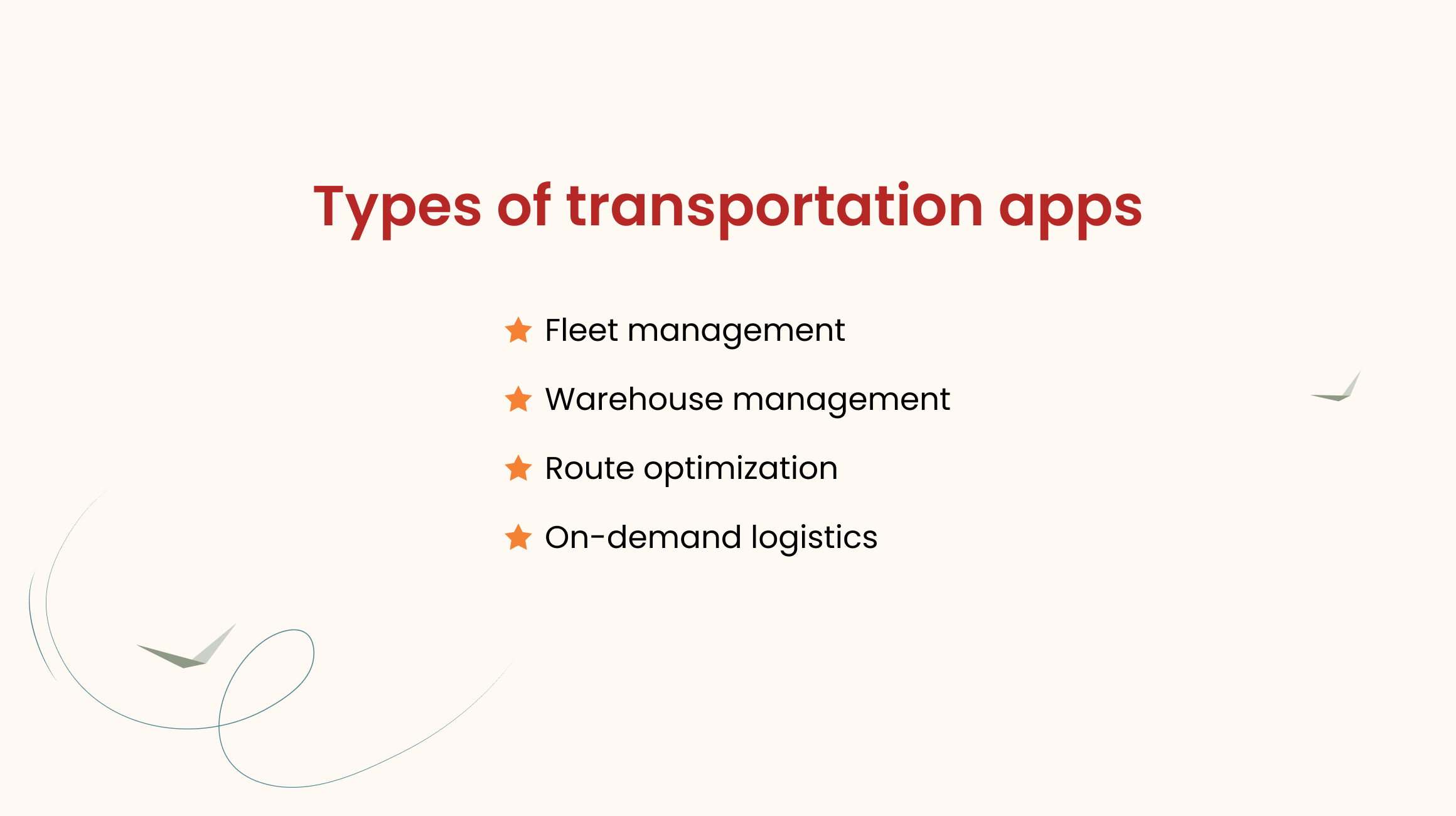 Types of transporting apps 