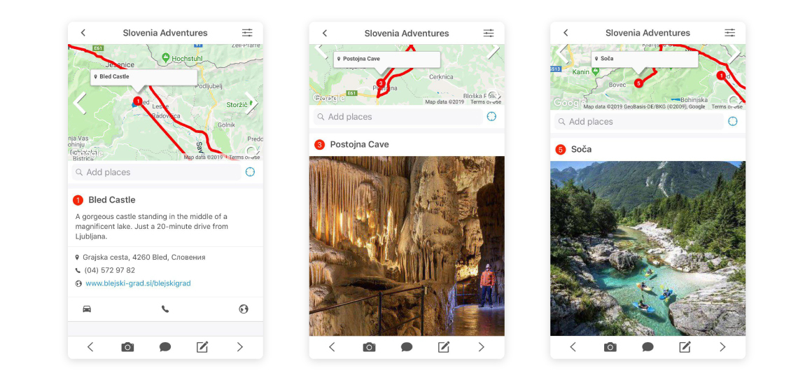 travel app itinerary