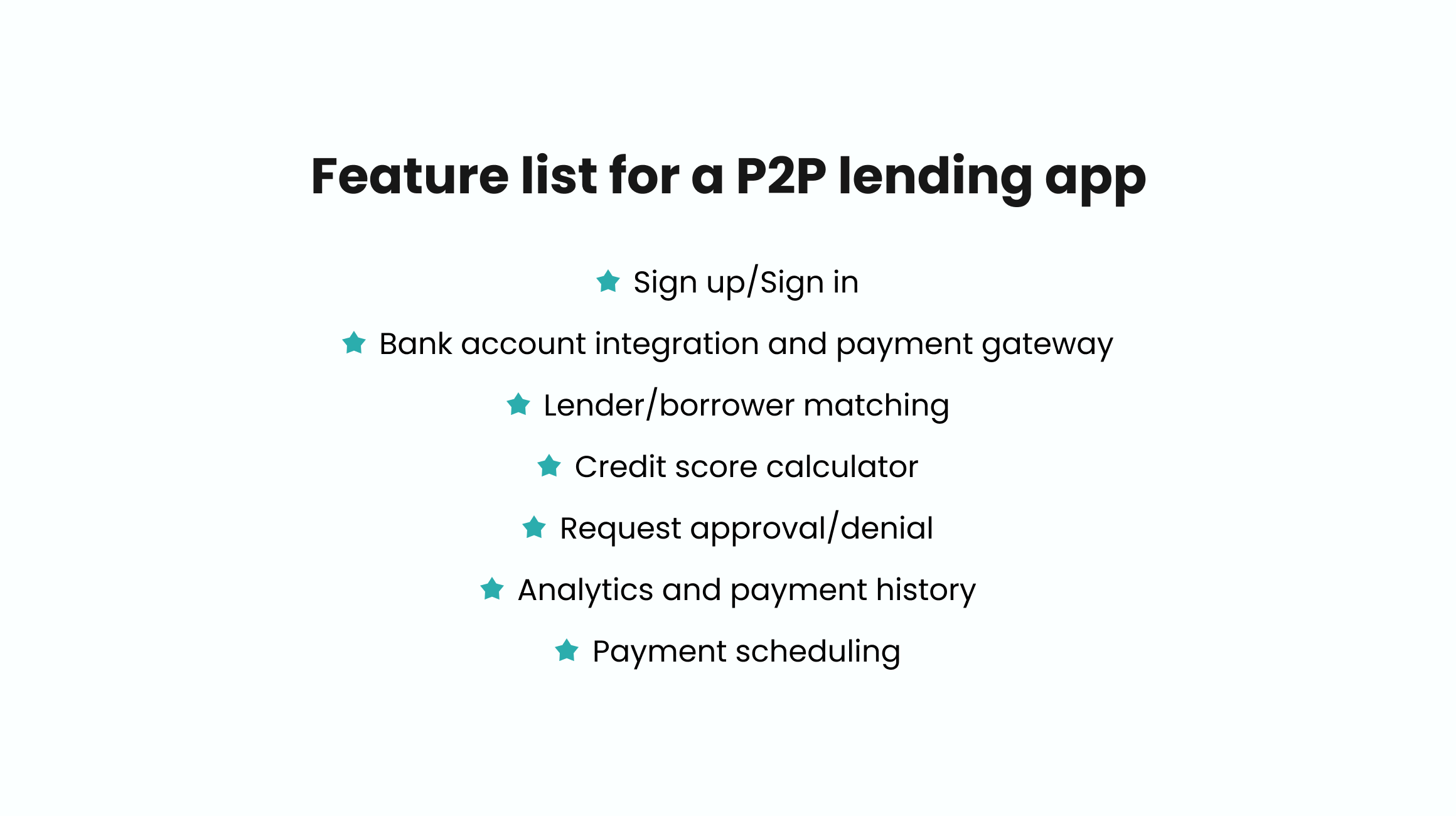 Peer-to-Peer Lending App Features