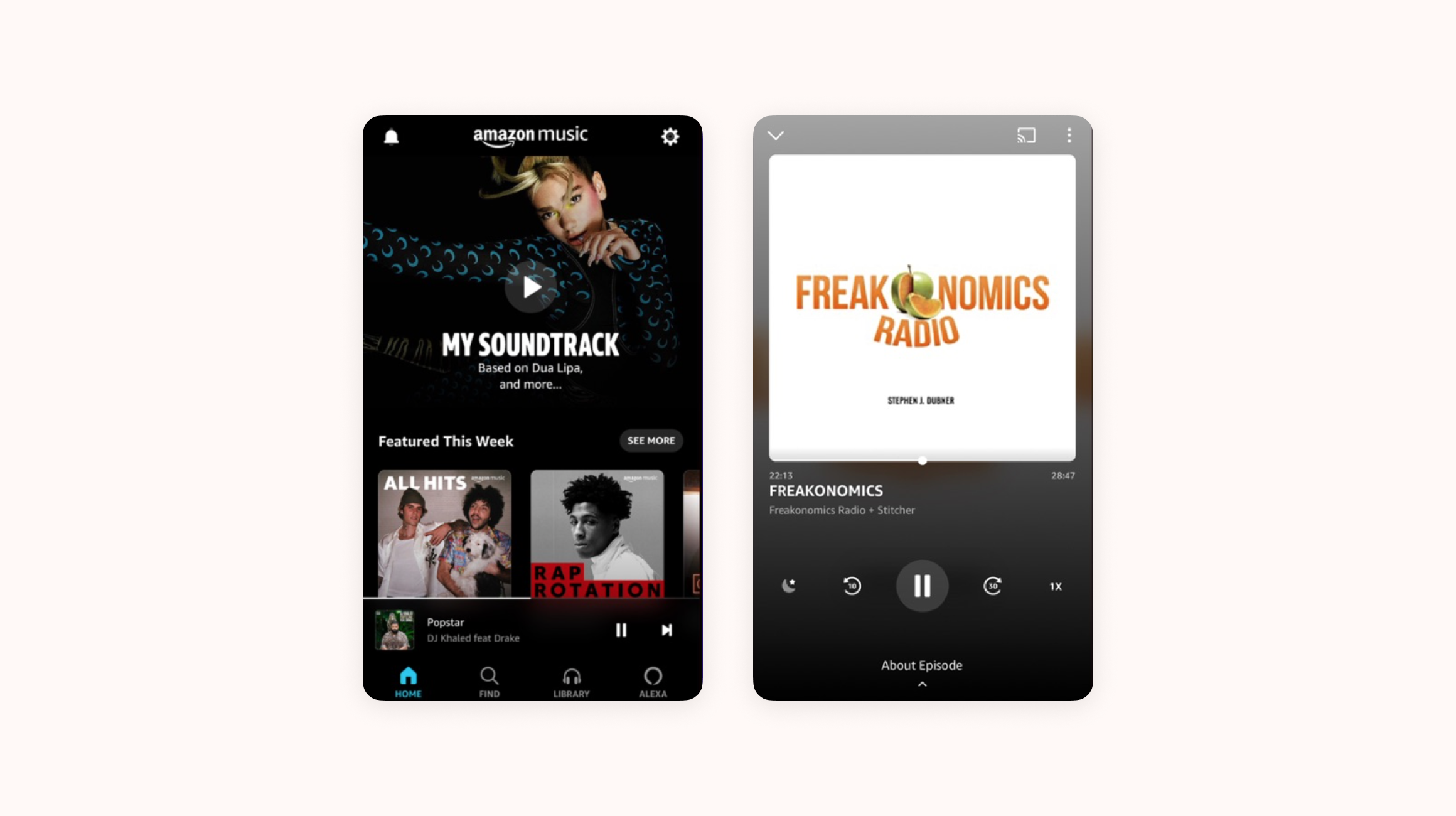 Amazon Music screens