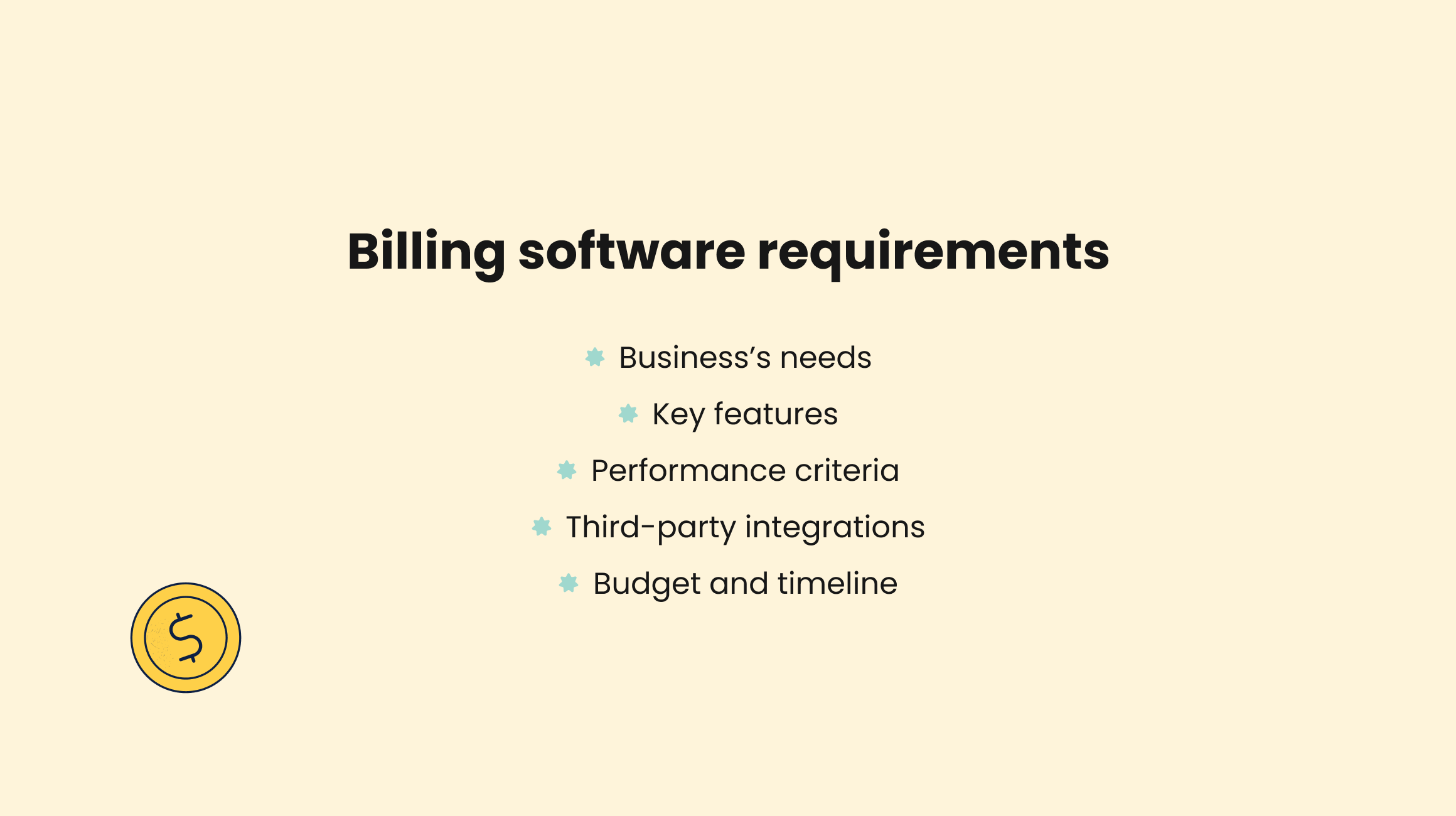 Billing Software Requirements