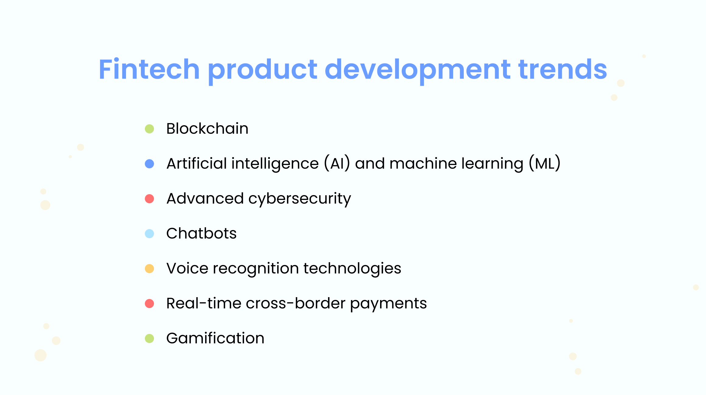 Fintech product development trends 