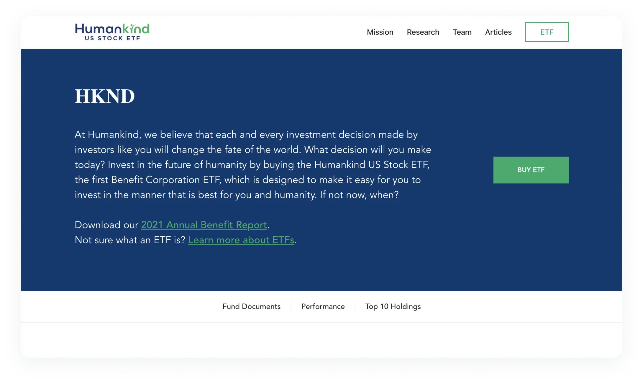 YWS > Works > CaseStudy > Humankind > Project’s key features > ETF website > Image