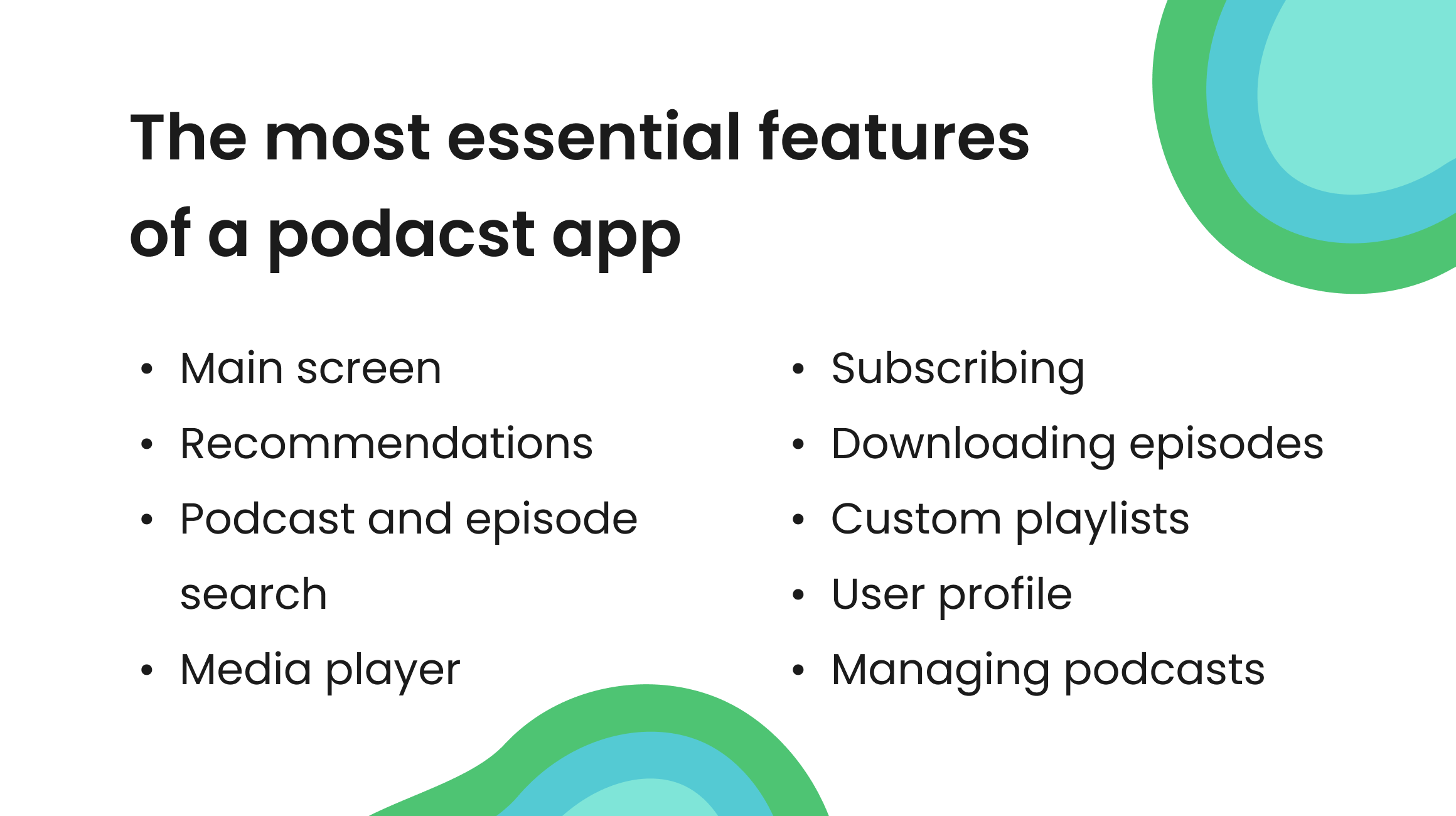 Features of a podcasts app 