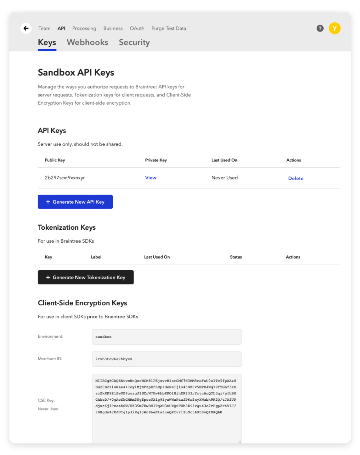 braintree integration in iOS tokenization key