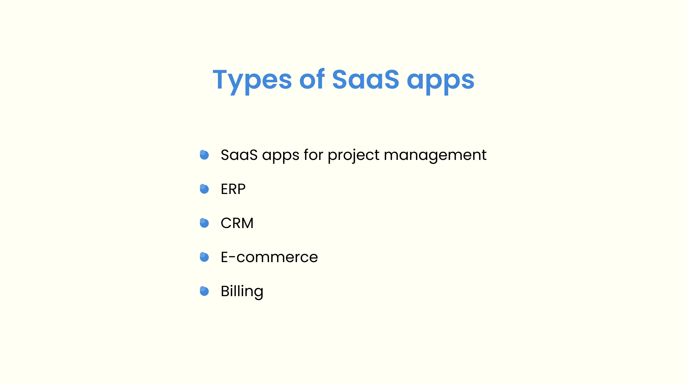 Types of SAAS apps 