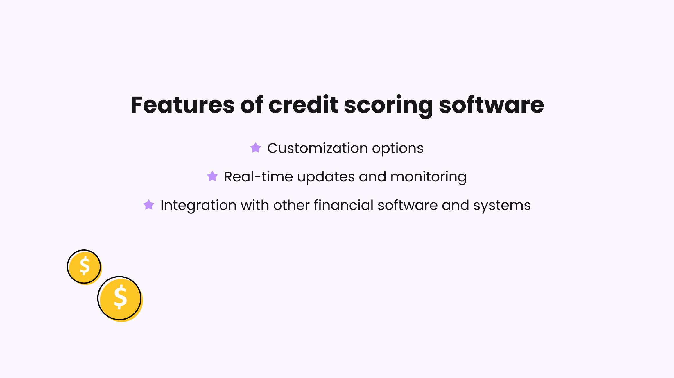 Features of credit scoring software