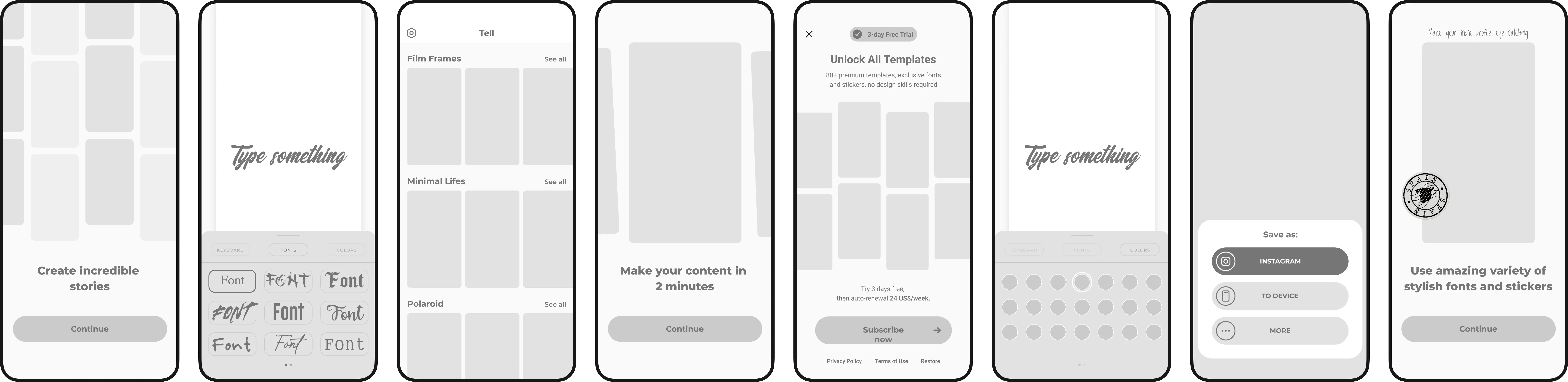 Tell first wireframe