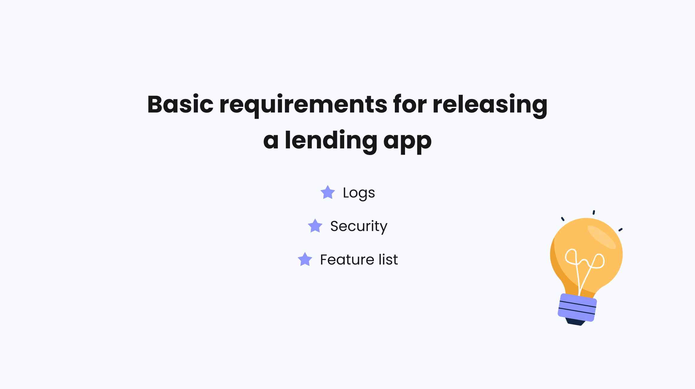 Requirements for a lending app