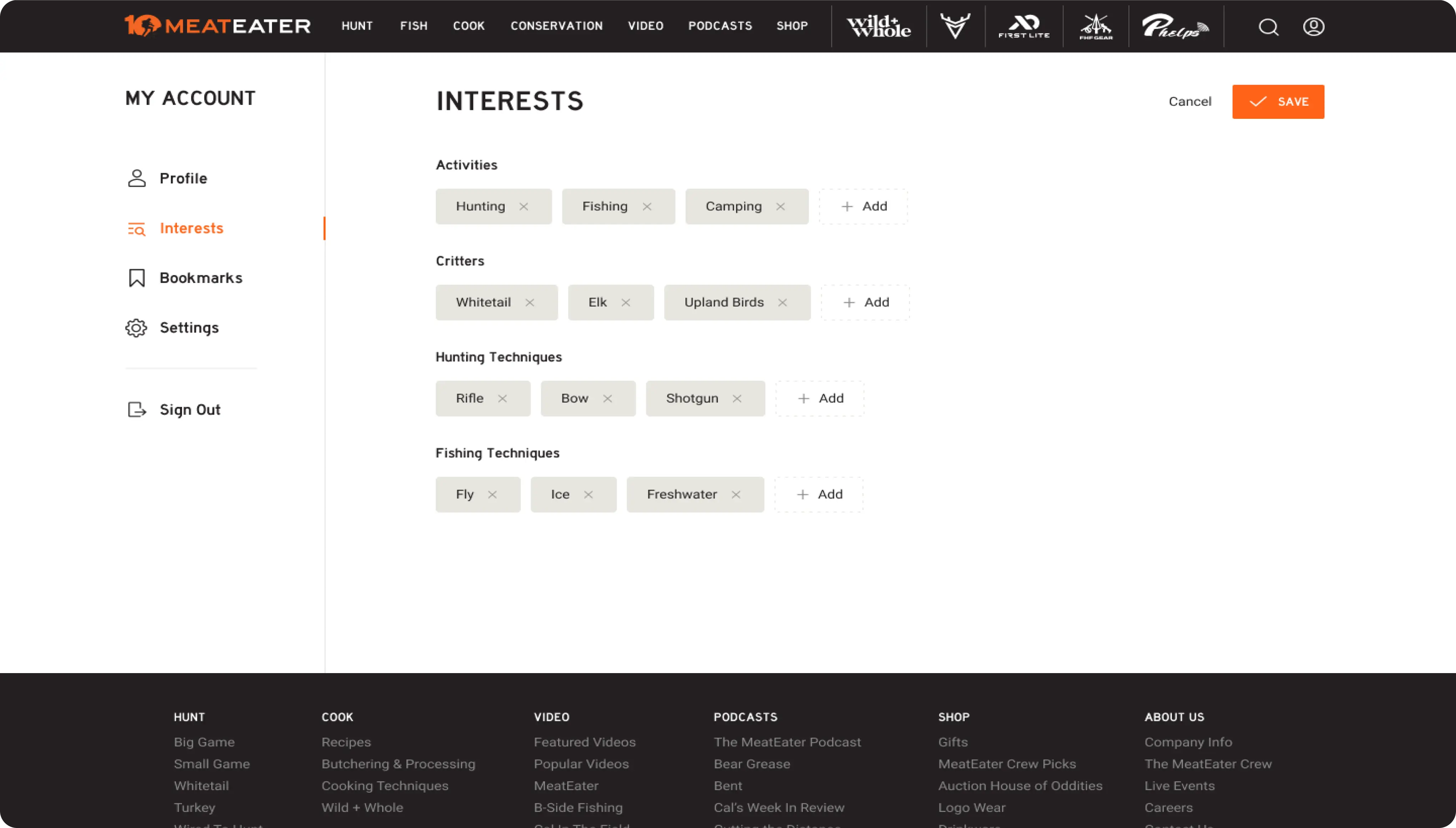 MeatEater UserProfile