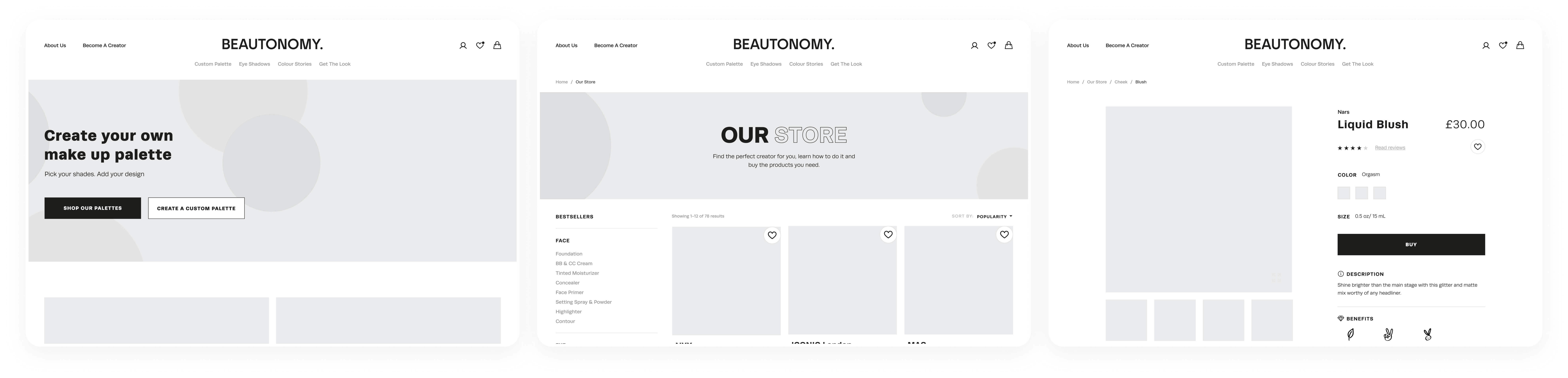 Beautonomy first wireframe