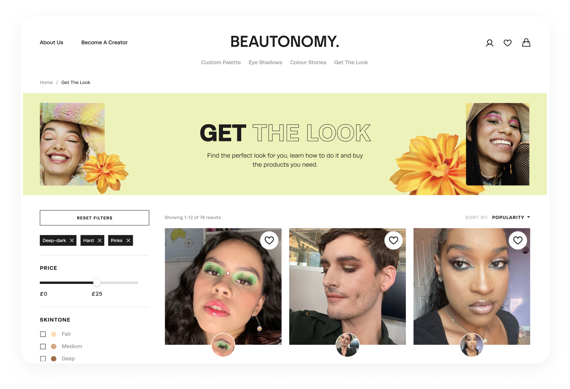 Beautonomy Key functions Get the look