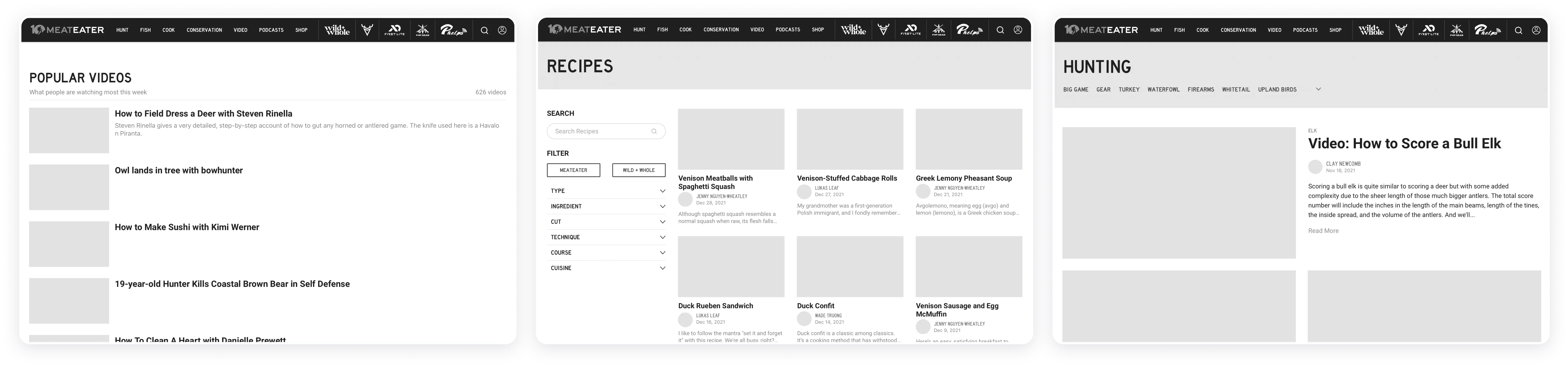 MeatEater second wireframe