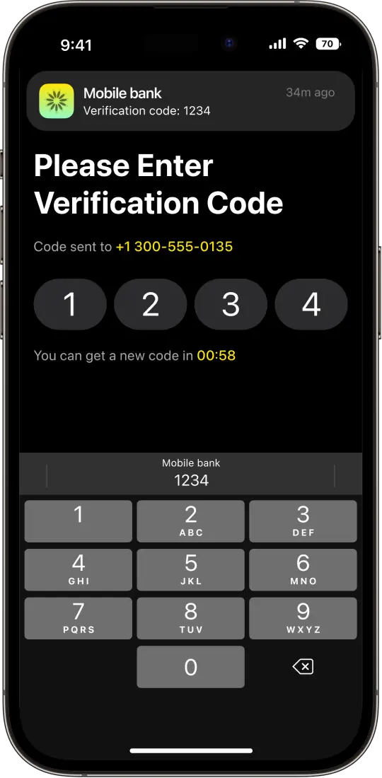 YWS > Works > CaseStudy > Mobile Bank Application > Key features > Verification > Image