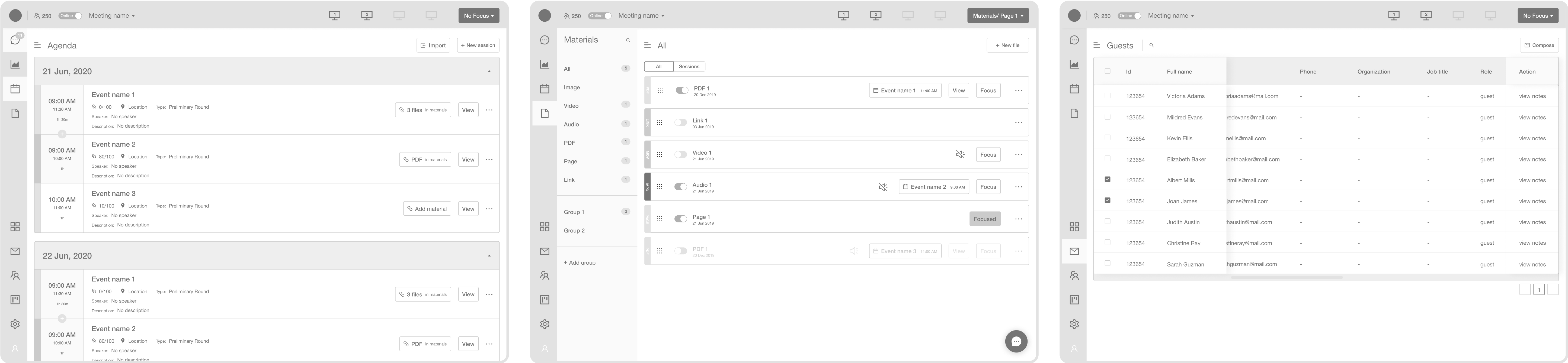 OpenSense second wireframe