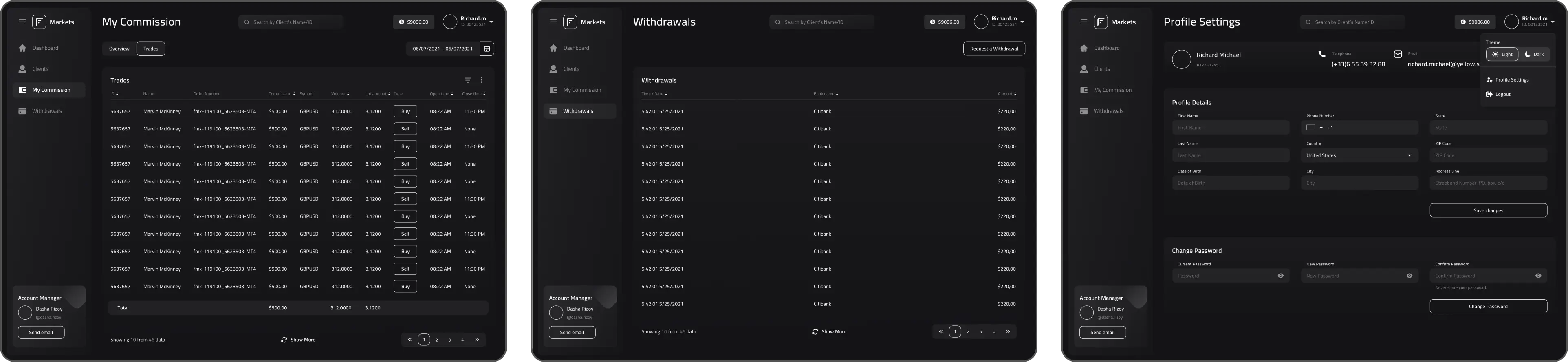 Fusion Markets second wireframe