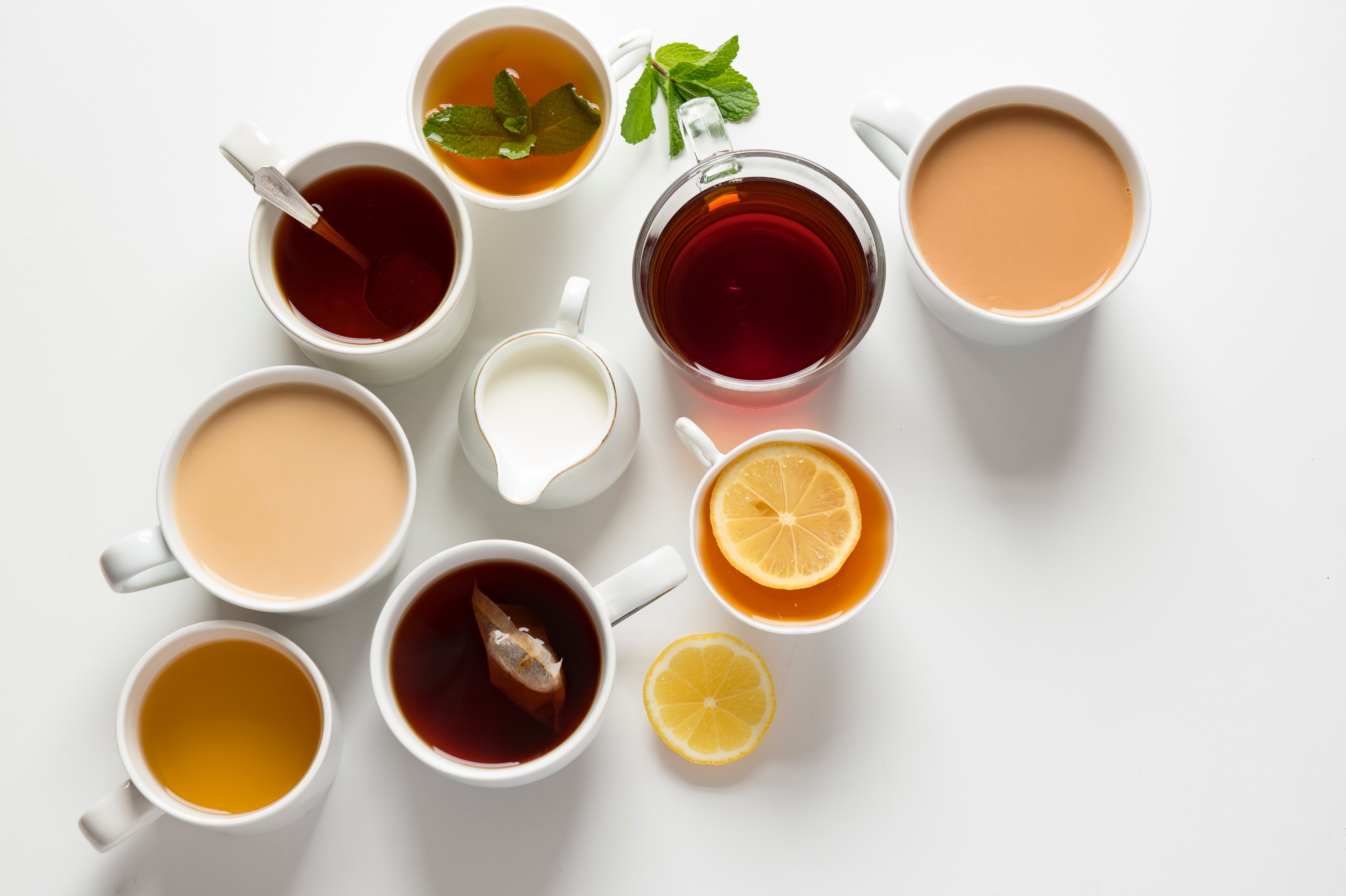 Kopjes thee in verschillende soorten en maten