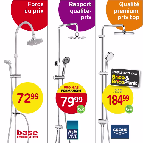 Brico promo douchekolommen