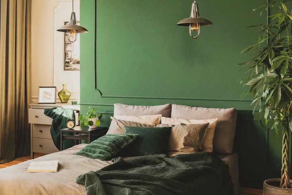 Een groene slaapkamer | Une chambre verte