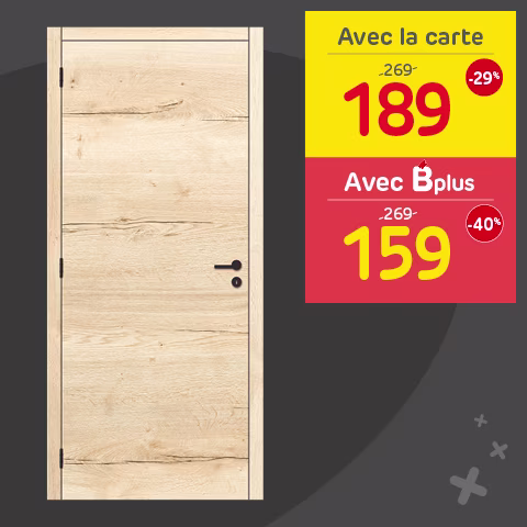 Promo Brico porte prête à poser Thys Design Wood Nature