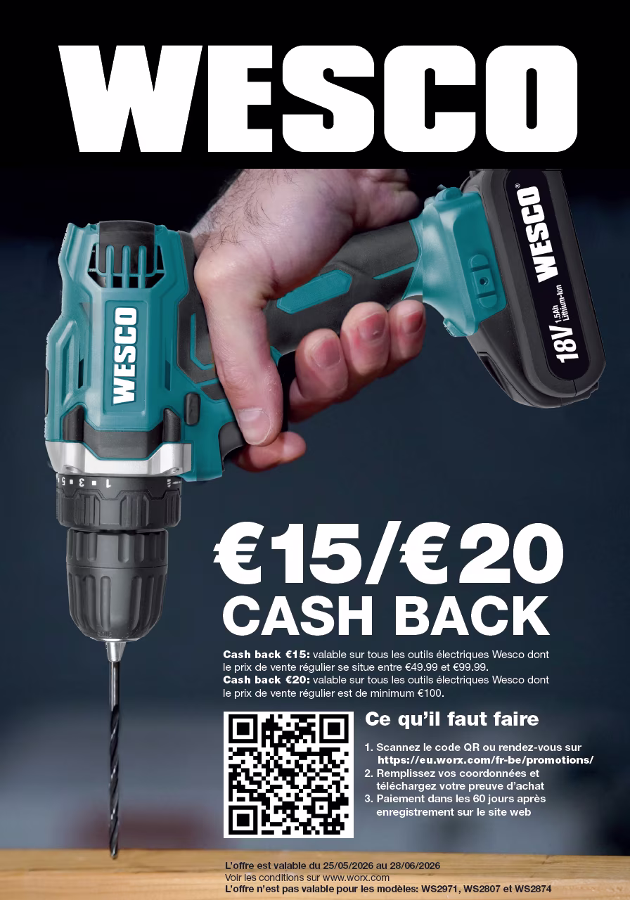 €15/€20 cashback Wesco