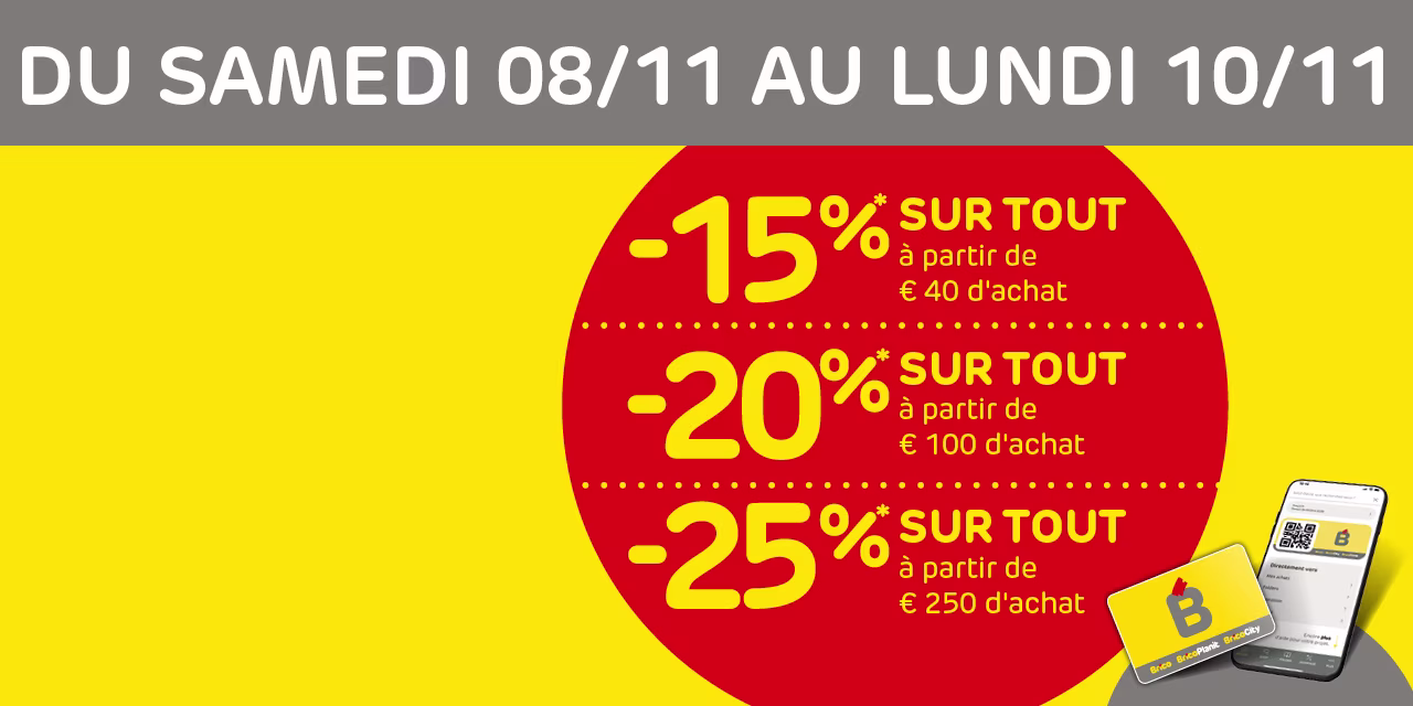 Big weekend - remise americaine - homepage. fr-BE. Promo Brico