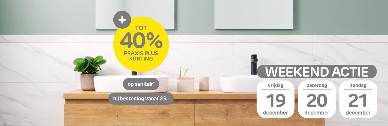 Tot 40% korting op sanitair bij Praxis