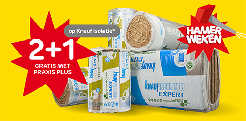 Knauf isolatie 2+1 gratis