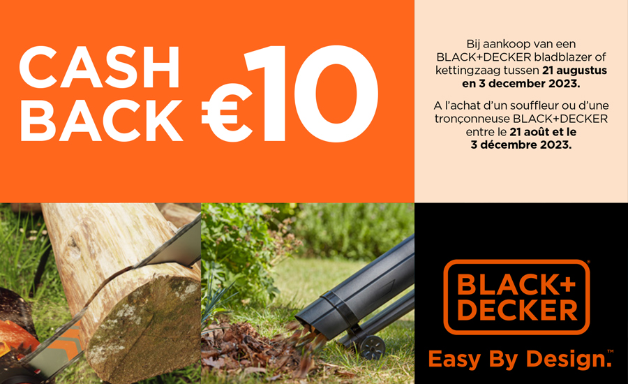 Profiteer van 10 euro cashback met Black + Decker bladblazers en kettingszagen | Praxis
