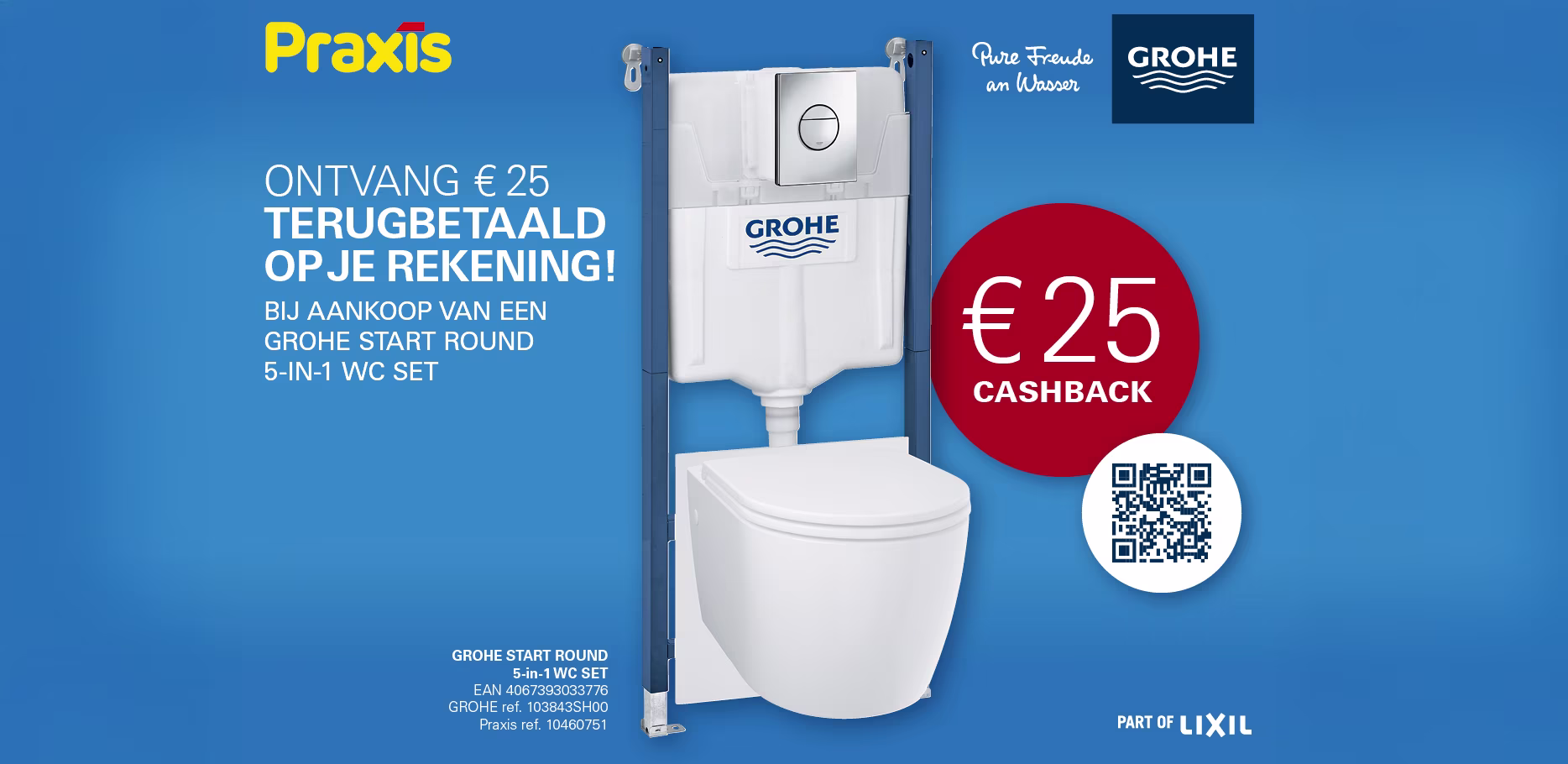 Cashback op de Grohe Start Round 5-in-1 WC set