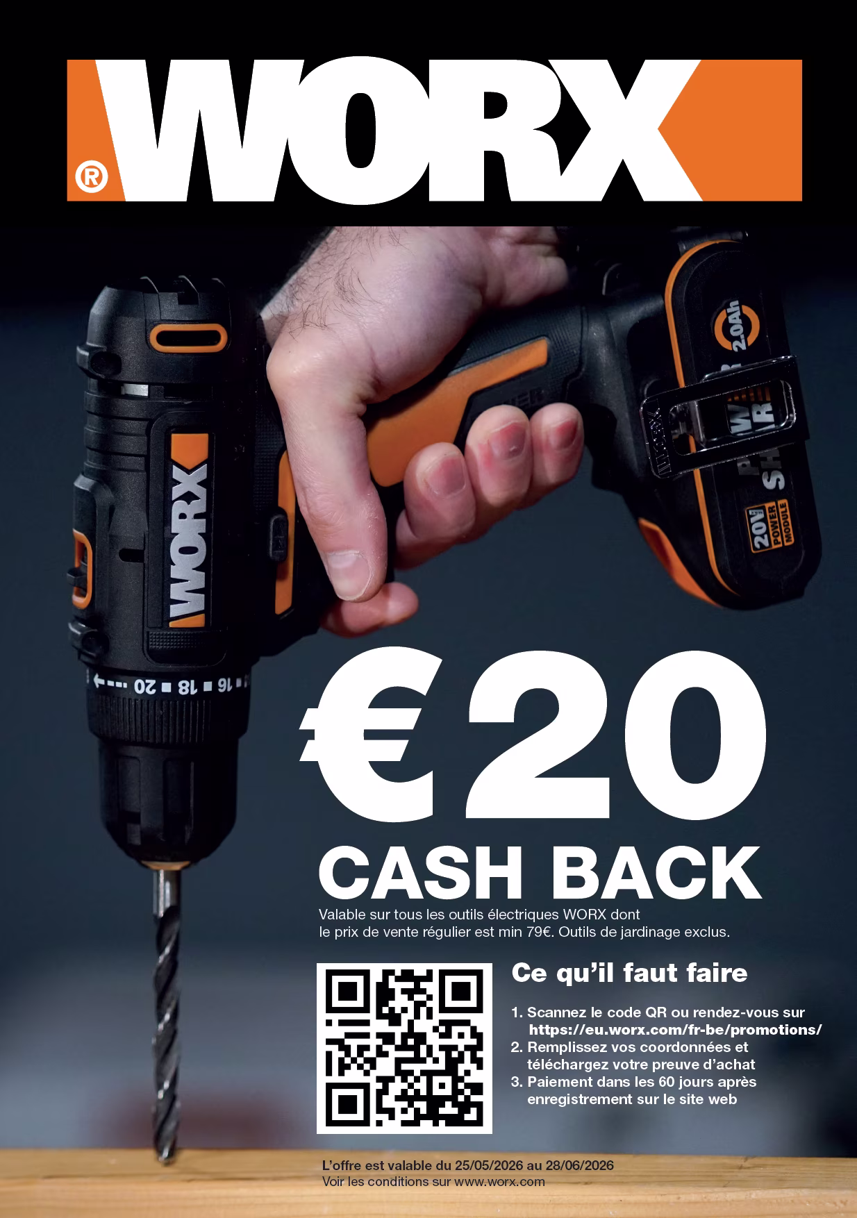 €20 cashback Worx