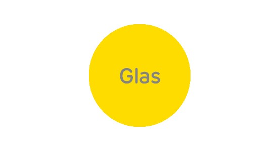 Glas in gele cirkel