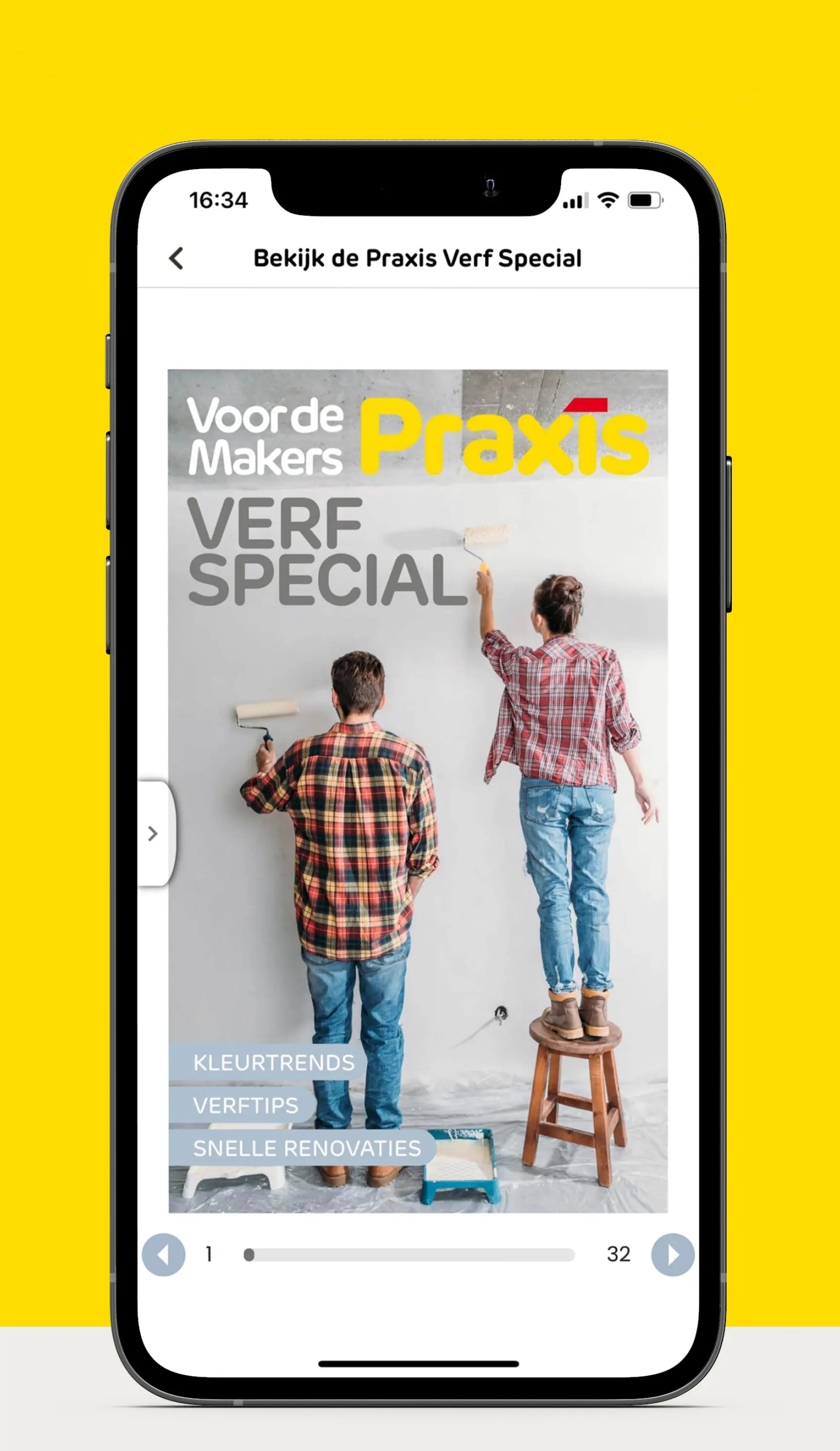 Altijd de meest recente folders en specials bekijken in de Praxis Plus app.