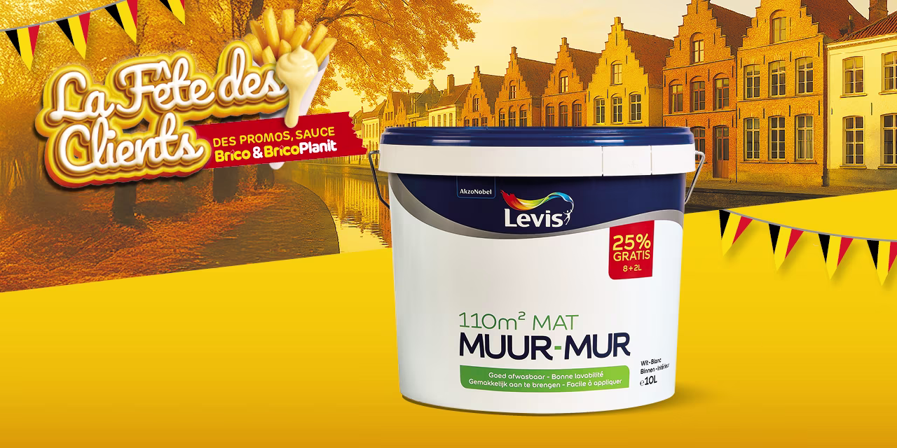 Promo Brico peinture murale Levis Mur blanc mat 10L