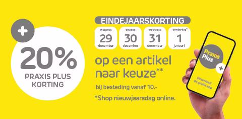 20% korting op een artikel naar keuze bij Praxis