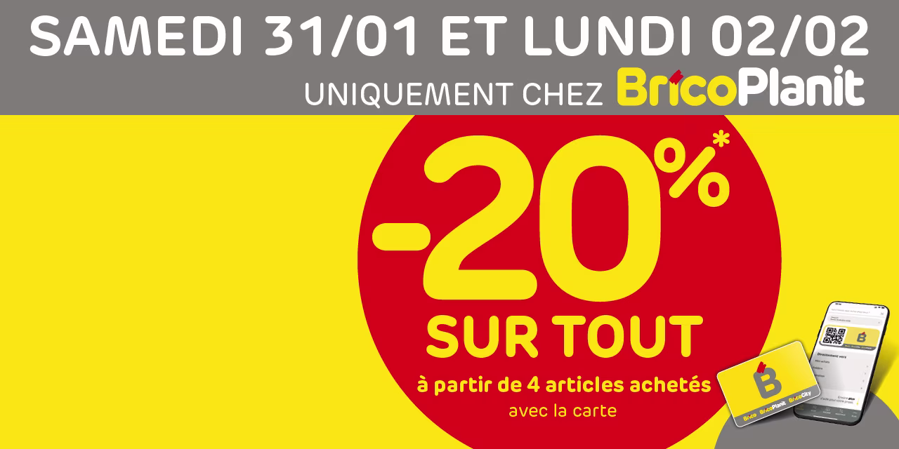 Big weekend - 20% all - homepage. fr-BE. Promos Brico