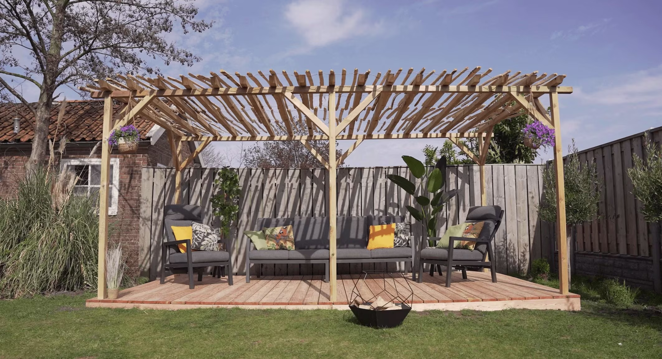 Ibiza style hoekbank van steigerhout maken